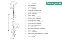 RECAMBIOS MONOMANDO LAVABO METROPOL 110 MANECILLA PLANA HANSGROHE